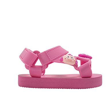 bebe Toddler Girls Sport Sandals with Charm Details Adjustable Hook and Loop Closure