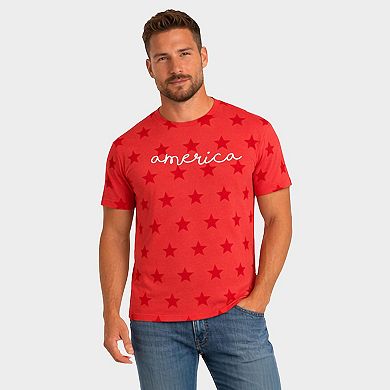 America Cursive - Men's Short Sleeve Star Tee