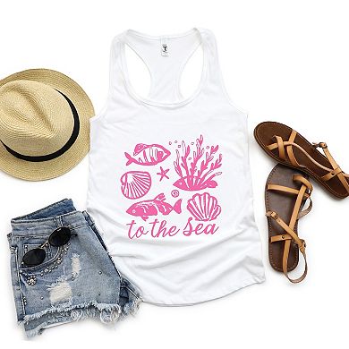 To The Sea Creatures - Women's Graphic Racerback Tank Top