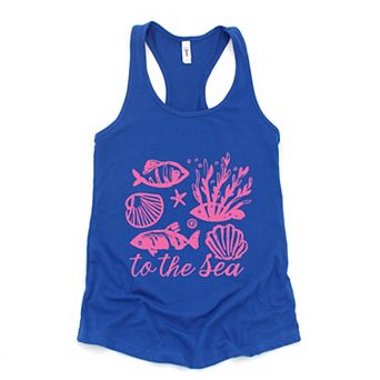To The Sea Creatures - Women's Graphic Racerback Tank Top