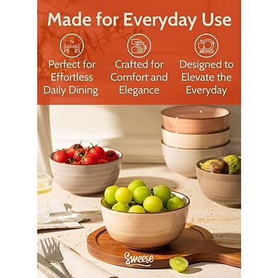 Porcelain Cereal Bowls Set, 20oz, Multicolor, Dishwasher Safe