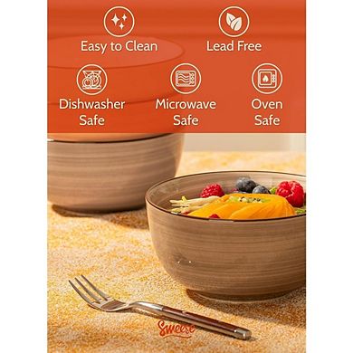 Porcelain Cereal Bowls Set, 20oz, Multicolor, Dishwasher Safe