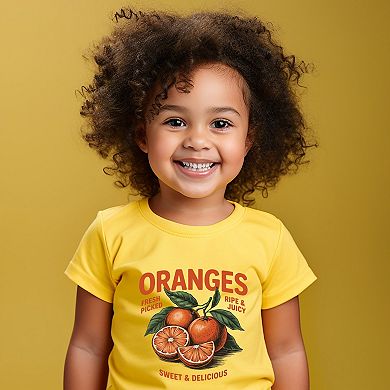 Fresh Picked Oranges Vintage - Toddler Short Sleeve Graphic T-Shirt