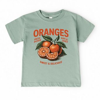 Fresh Picked Oranges Vintage - Toddler Short Sleeve Graphic T-Shirt