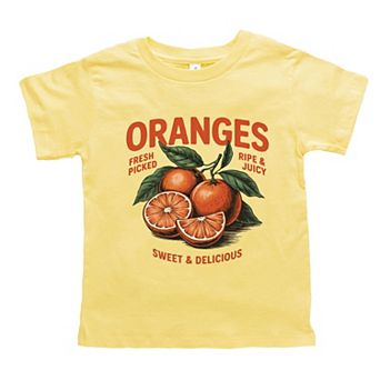 Fresh Picked Oranges Vintage - Toddler Short Sleeve Graphic T-Shirt