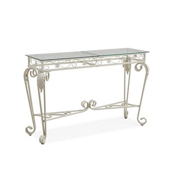 Lufeiya Glass Console Table with Metal Frame for Entryway