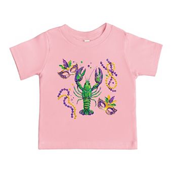 Mardi Gras Lobster Masks - Toddler Short Sleeve Graphic T-Shirt