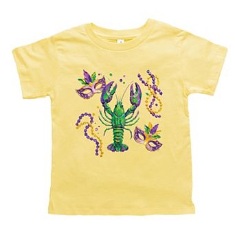 Mardi Gras Lobster Masks - Toddler Short Sleeve Graphic T-Shirt