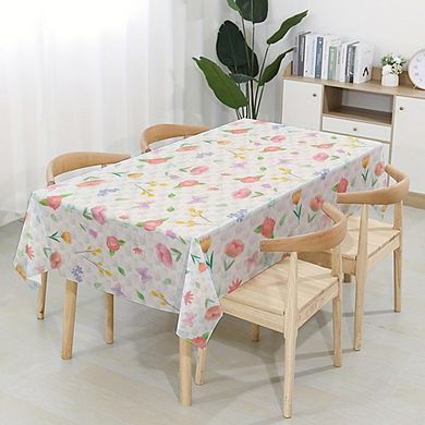Butterfly Floral Tablecloths, disposable plastic covers, waterproof 3 pack