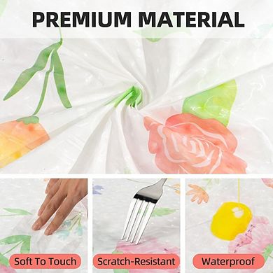 Butterfly Floral Tablecloths, disposable plastic covers, waterproof 3 pack