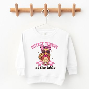 Cutest Turkey At The Table - Toddler Graphic Sweatshirt