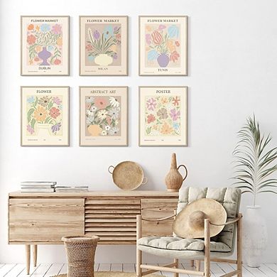 Danish Pastel Flower Market Wall Art Matisse Style Floral Prints Decor