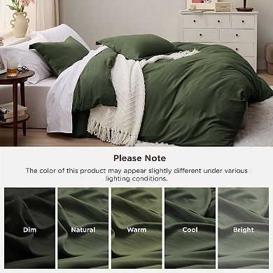 Duvet Cover Queen Size -3 Pieces Prewashed Cotton-Like Polyester Extra Soft Bedding Set,No Comforter