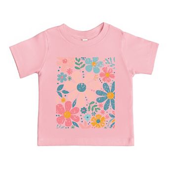 Pastel Flowers Collage - Toddler Short Sleeve Graphic T-Shirt