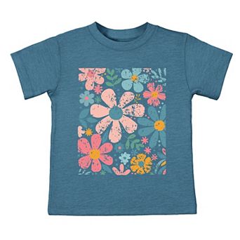 Pastel Flowers Collage - Toddler Short Sleeve Graphic T-Shirt