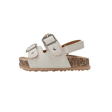bebe Toddler Girls Buckle Strap Sandals with Back Strap and Charm Detail