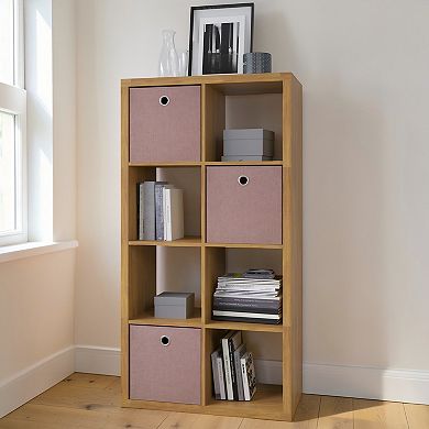 Heybly 8 Cube Storage Organizer Bookcase, 2x4 Open Back Cube Shelf Unit, MDF Storage Cabinet