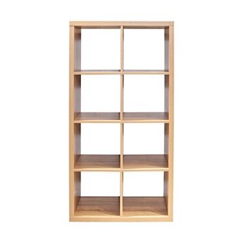 Heybly 8 Cube Storage Organizer Bookcase, 2x4 Open Back Cube Shelf Unit, MDF Storage Cabinet
