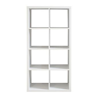 Heybly 8 Cube Storage Organizer Bookcase, 2x4 Open Back Cube Shelf Unit, MDF Storage Cabinet