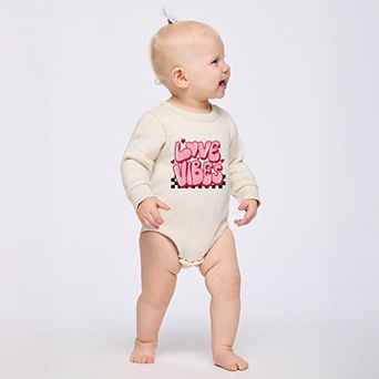 Love Vibes Stars Checkered - Infant Fleece BodySuit