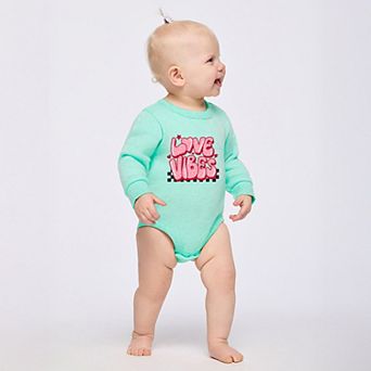 Love Vibes Stars Checkered - Infant Fleece BodySuit