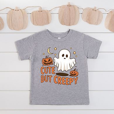 Cute But Creepy Ghost - Toddler Short Sleeve Graphic T-Shirt