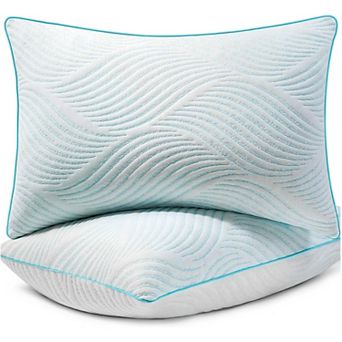 Pillows Queen Size Set of 2 Cooling Memory Foam Pillows for Sleeping Adjustable Medium Firm Back