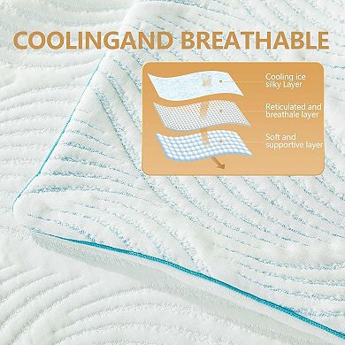 Pillows Queen Size Set of 2 Cooling Memory Foam Pillows for Sleeping Adjustable Medium Firm Back
