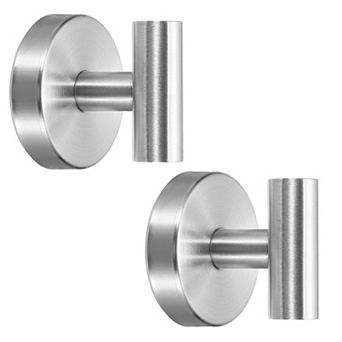 2 pc Stainless Steel Suction Cup Hook, No Drill Towel Hooks