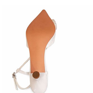 JASSY Women's Stylish Slingback Pumps with silk