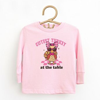 Cutest Turkey At The Table - Toddler Long Sleeve Graphic Tee