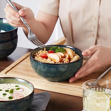 Ceramic Soup Bowls Set, Deep 24oz, Lead-Free, Microwave & Dishwasher Safe