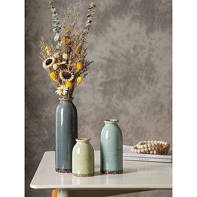 Ceramic Vase Set of 3 Decorative Vases, Modern Farmhouse Style
