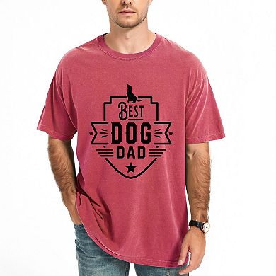 Best Dog Dad - Men's Garment Dyed Graphic T-Shirt