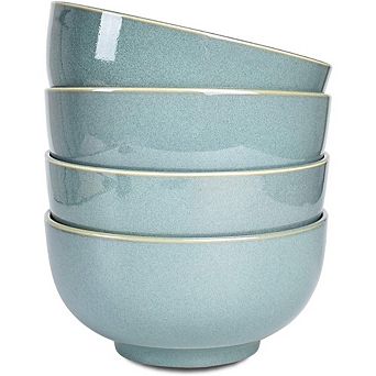 Ceramic Soup & Cereal Bowls Set, 24oz, Microwave & Dishwasher Safe, Sage Green