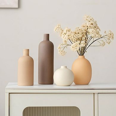 Ceramic Vase Set of 4 Decorative Vases for Shelf Decor, Durable