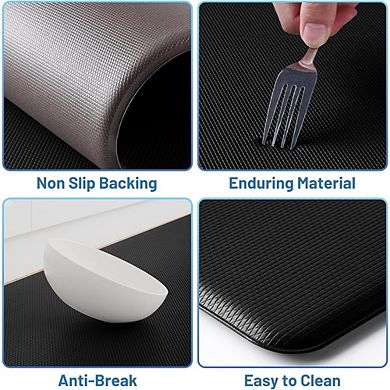 Cushioned Anti Fatigue Kitchen Mats Set Non Slip Floor Standing Rugs