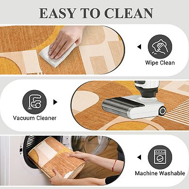 Boho Washable Rugs for Living Room Bedroom Dining Room, Soft Abstract Large Throw Floor Carpet
