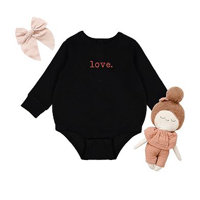 Embroidered Love Typewriter - Infant Fleece BodySuit