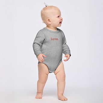 Embroidered Love Typewriter - Infant Fleece BodySuit