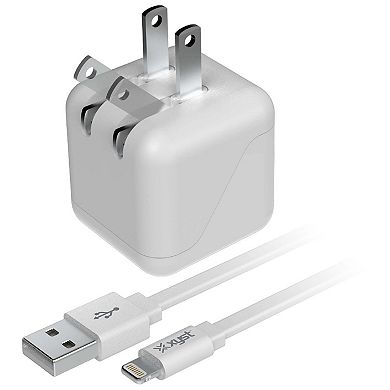 Xyst 2.4-Amp Dual USB Wall Charger With 4Ft Lightning Cable