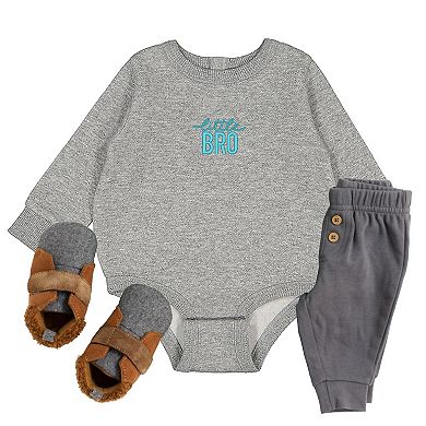 Embroidered Little Bro - Infant Fleece BodySuit