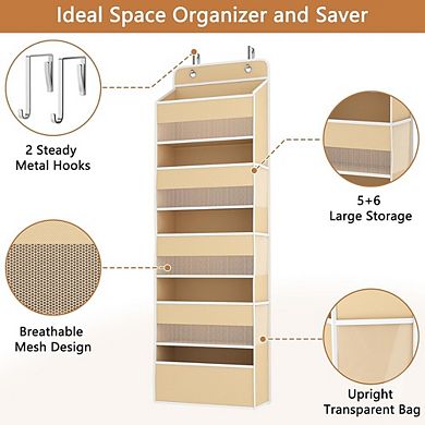 Over Door Heavy-Duty Hanging Organizer with 5 Front and 6 Side Pockets