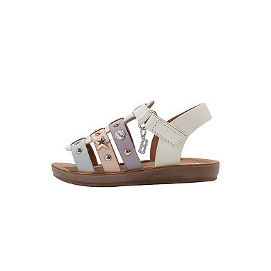 bebe Toddler Girls Strappy Sandals with Metal Charms