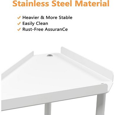 Corner Countertop Organizer Shelf, Bathroom & Kitchen Storage, Multi-Room Use
