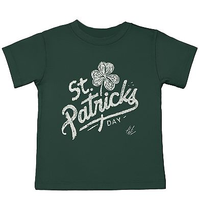 St. Patrick's Day Clover Cursive - Toddler Short Sleeve Graphic T-Shirt