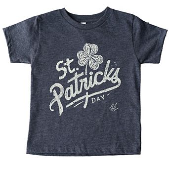 St. Patrick's Day Clover Cursive - Toddler Short Sleeve Graphic T-Shirt