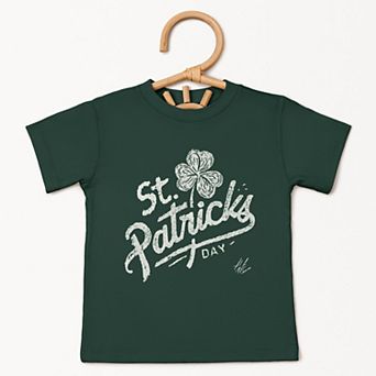 St. Patrick's Day Clover Cursive - Toddler Short Sleeve Graphic T-Shirt