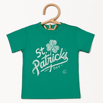 St. Patrick's Day Clover Cursive - Toddler Short Sleeve Graphic T-Shirt