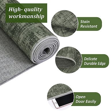 Hallway Kitchen Runner Rug Modern Abstract Non Slip Washable Stain Resistant Carpet for Entryway